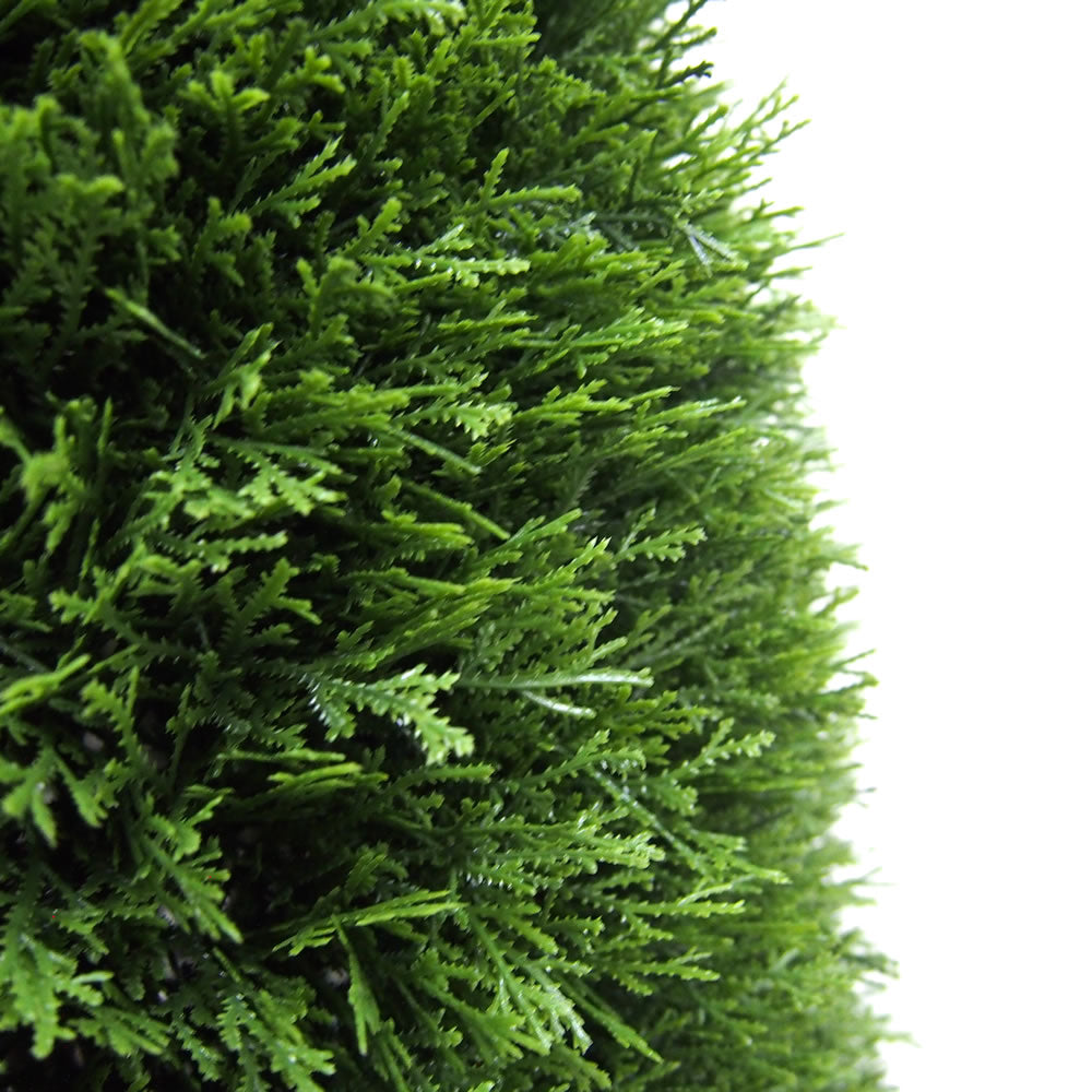 Vickerman 36" Artificial Cedar Teardrop Shaped Bush Black Plastic Pot.