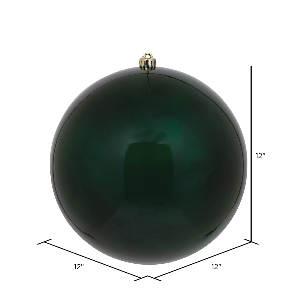 Vickerman 12" Midnight Green Candy Ball Ornament