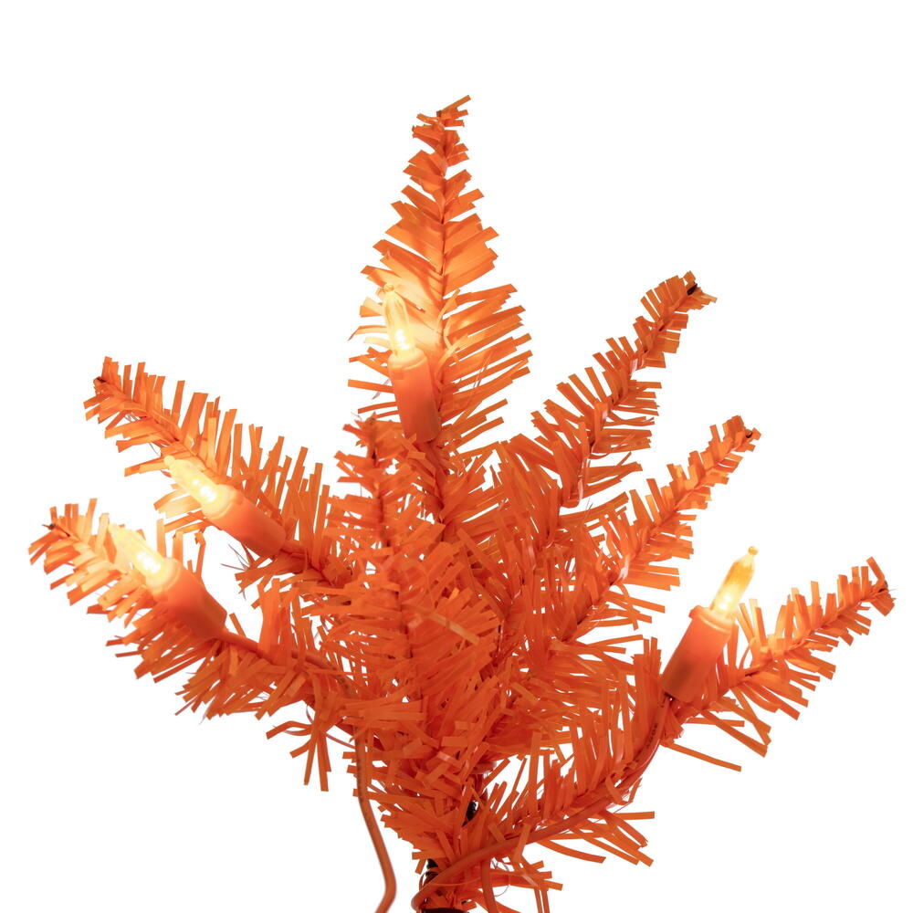 Vickerman 2' x 20" Orange Artificial Christmas Tree with 50 Orange LED Lights.