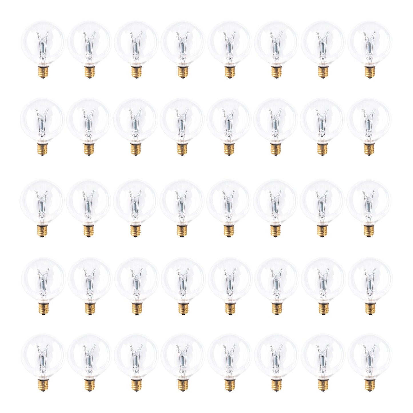 BULBRITE INCANDESCENT G16.5 CANDELABRA SCREW (E12) 15W DIMMABLE LIGHT BULB 2700K/WARM WHITE 25PK (391115)