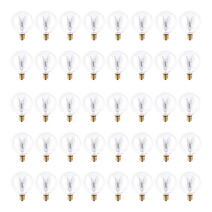 BULBRITE INCANDESCENT G16.5 CANDELABRA SCREW (E12) 15W DIMMABLE LIGHT BULB 2700K/WARM WHITE 25PK (391115)