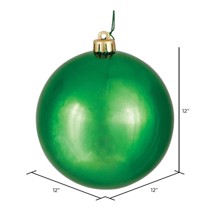 Vickerman 12" Green Shiny Ball Ornament