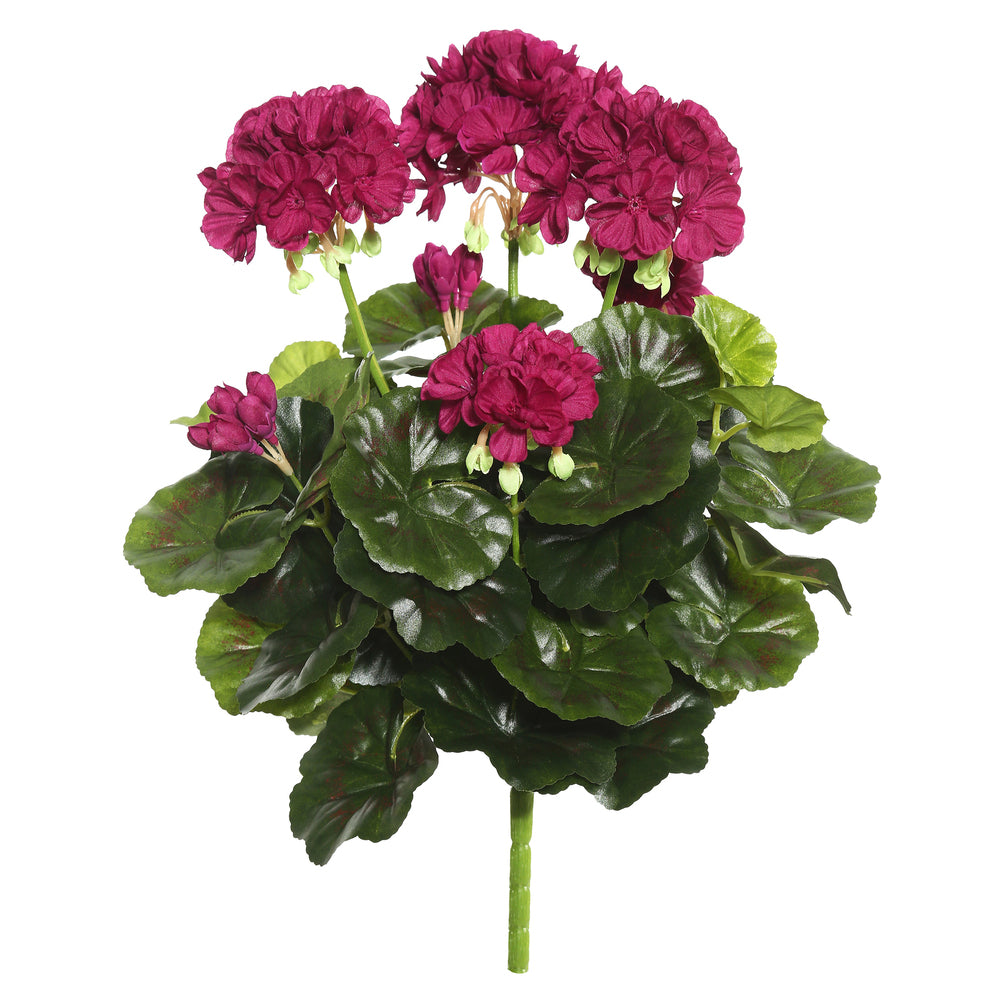 Vickerman 15.25" Artificial Purple Polyester Geranium Bush.
