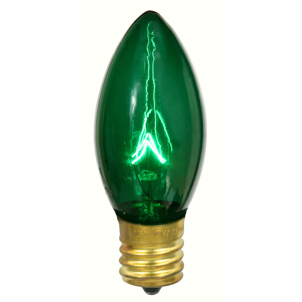 Vickerman C9 Transparent Green Replacement Bulb 7 Watt 130 Volt UL E17 Base box of 25