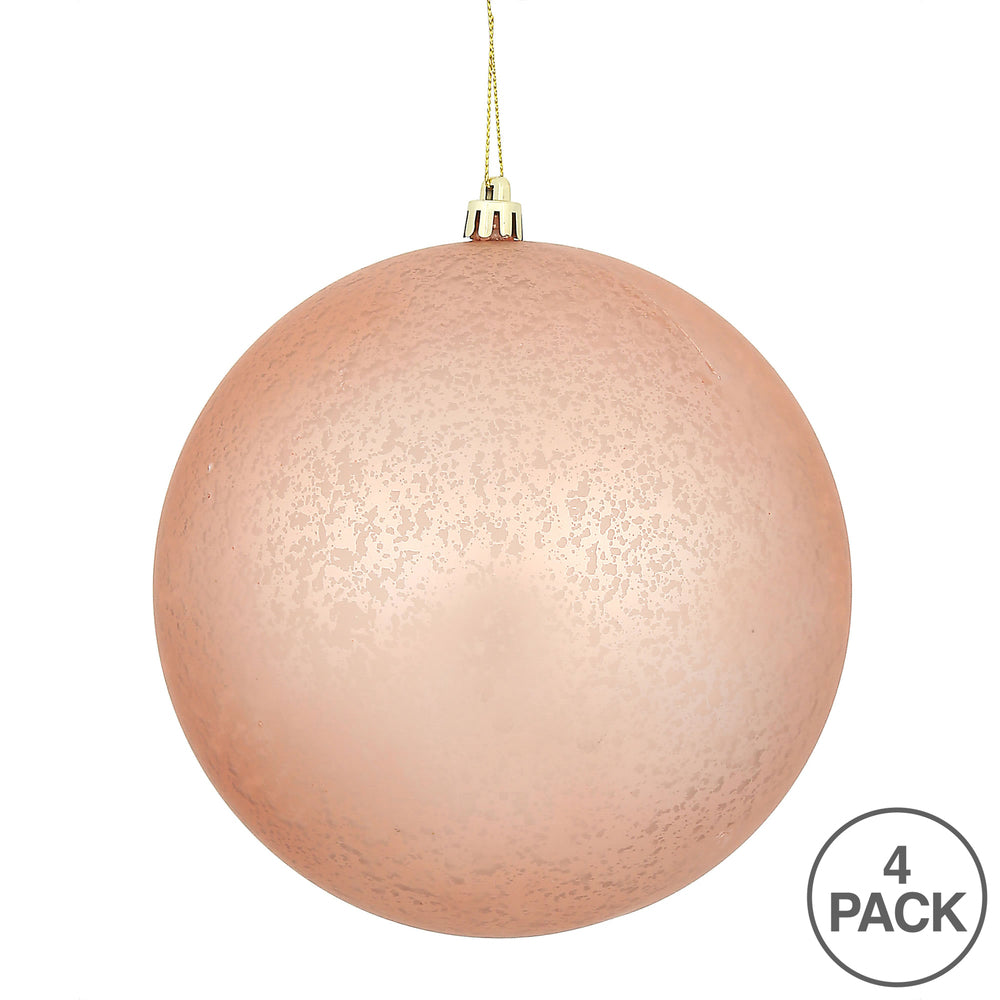 Vickerman 6" Rose Gold Matte Mercury Ball Ornament 4 per Bag