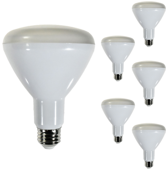 Damar BR30 LED Flood Light Bulb 8W 650 Lumen E26 Medium Base 4000K Cool White for Interior Home Decor Kitchen Recessed Can Light Bulbs 120V 110° Beam Angle White Finish Pack of 6