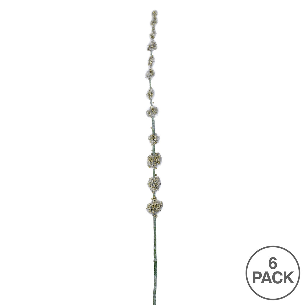 Vickerman 29.5" Artificial Green Pom Pom Spray. Includes 6 sprays per pack.