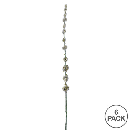Vickerman 29.5" Artificial Green Pom Pom Spray. Includes 6 sprays per pack.