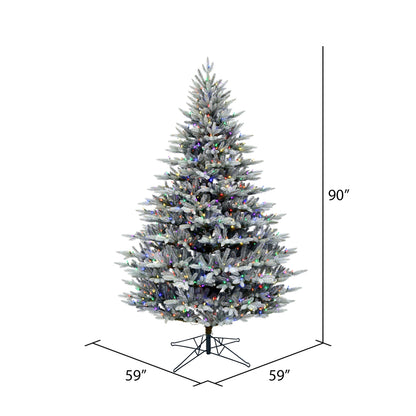 Vickerman 7.5' x 59" Douglas Blue Fir Artificial Christmas Tree Multi-colored Dura-Lit LED lights