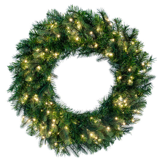 Vickerman 36" Douglas Fir Artificial Pre-Lit Wreath with Dura-Lit® Warm White LED Mini Lights.