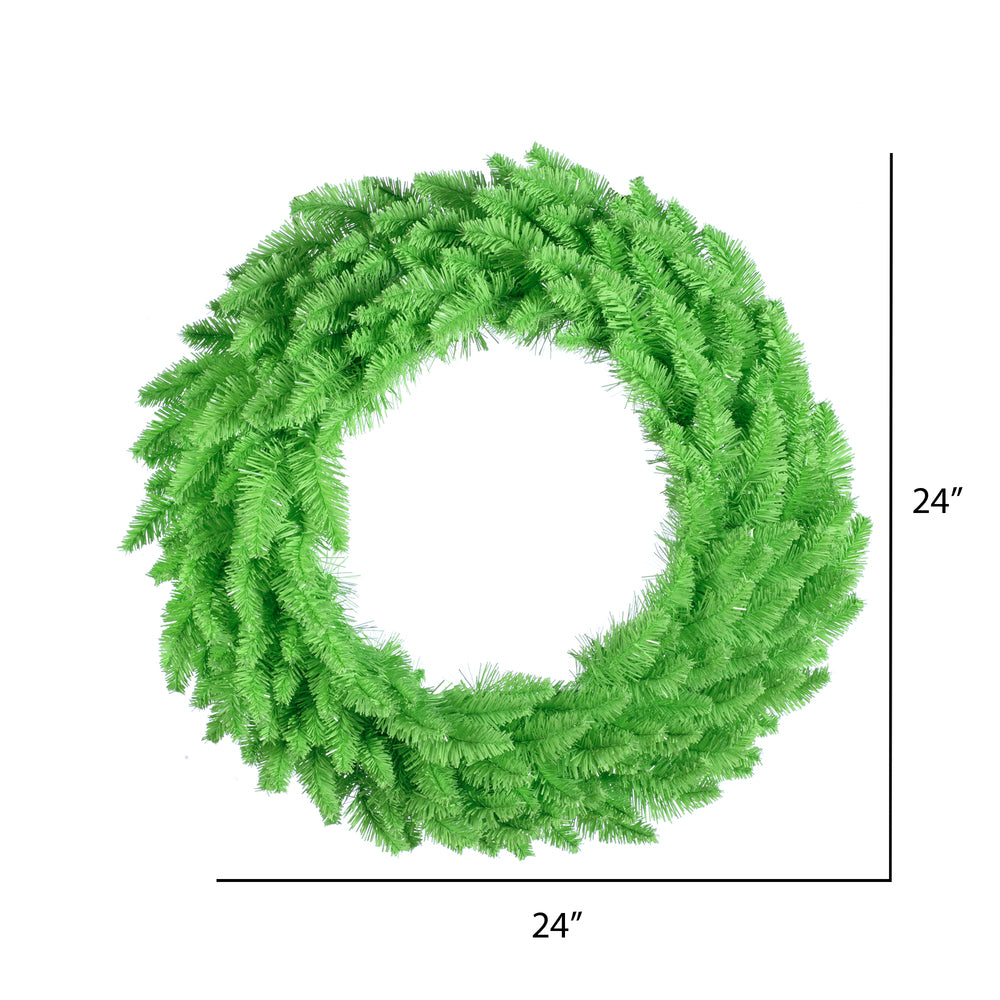 Vickerman 24" Lime Fir Artificial Christmas Wreath Lime Dura-Lit LED lights.