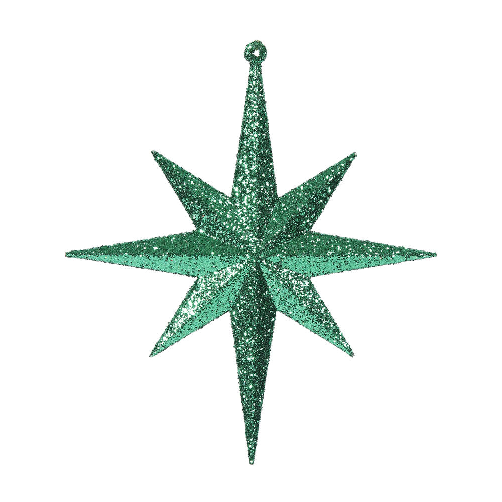 Vickerman 8" Green Iridescent Glitter Bethlehem Star Christmas Ornament 4 per Box