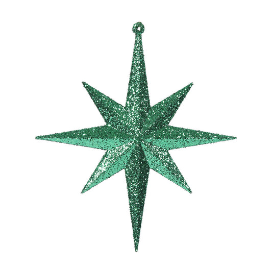 Vickerman 8" Green Iridescent Glitter Bethlehem Star Christmas Ornament 4 per Box