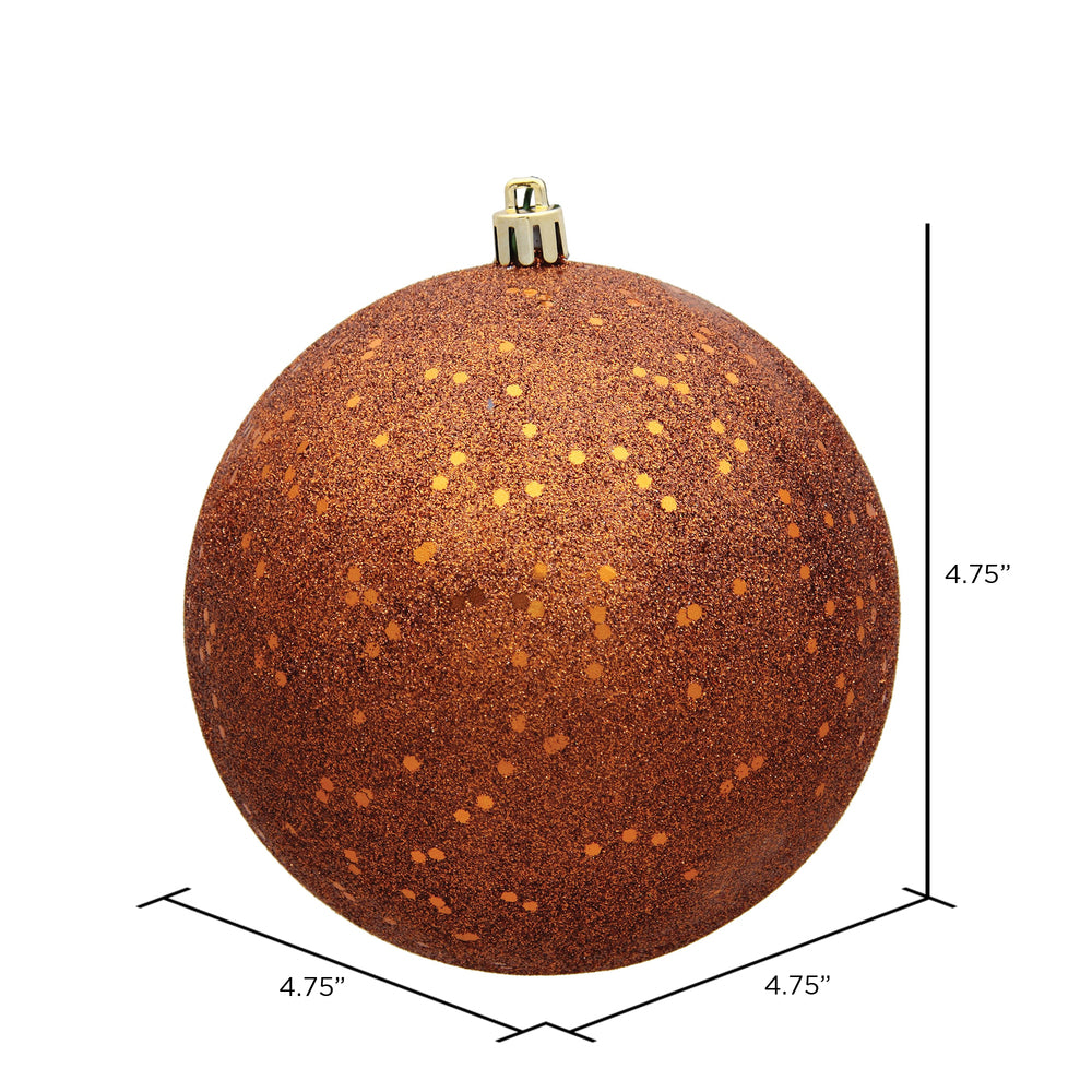 Vickerman 4.75" Copper Sequin Ball Ornament 4 per Bag