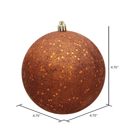 Vickerman 4.75" Copper Sequin Ball Ornament 4 per Bag