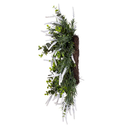 Vickerman 24" Green Artificial Rosemary & Eucalyptus Wreath.