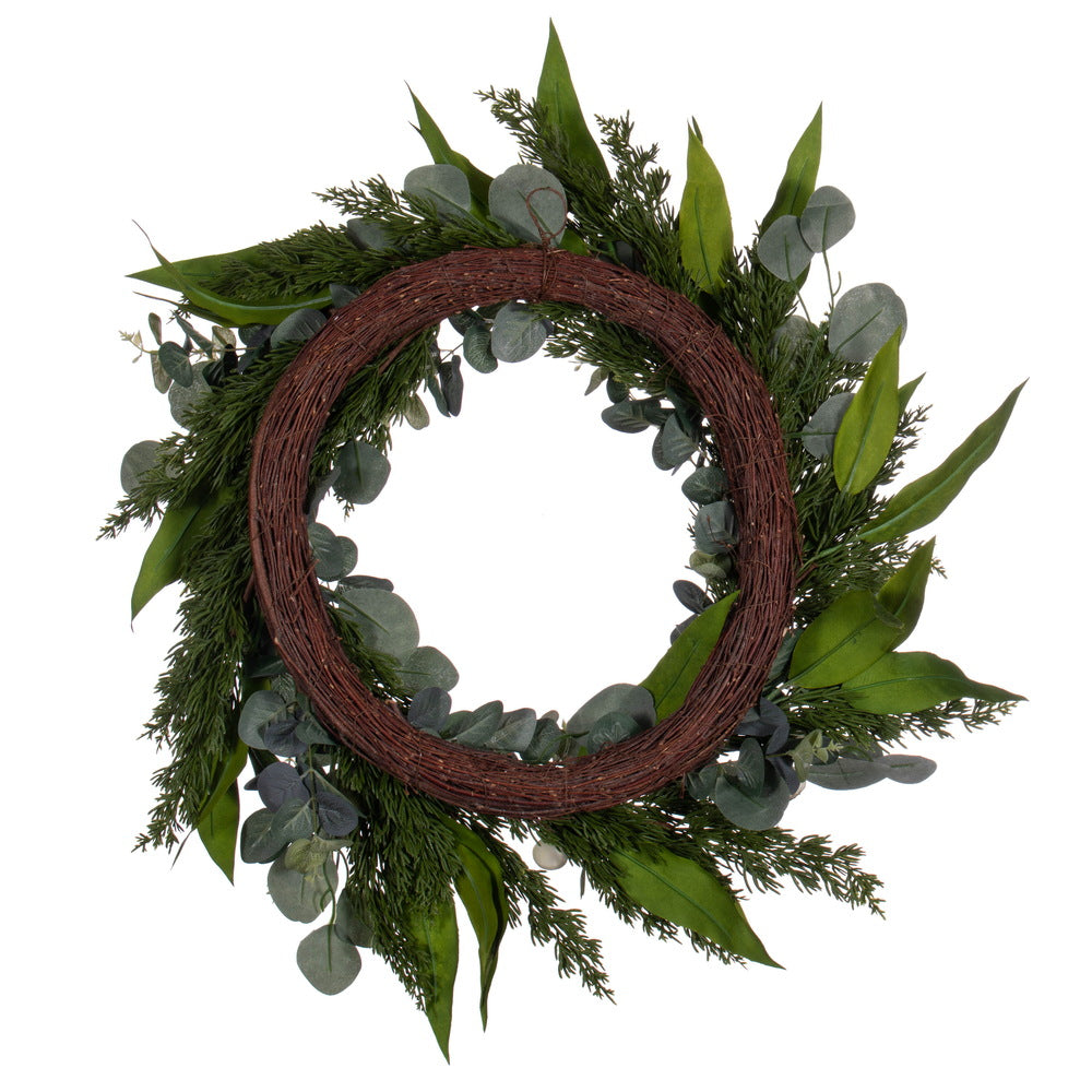 Vickerman 26" Green Artificial Eucalyptus Berry Wreath.