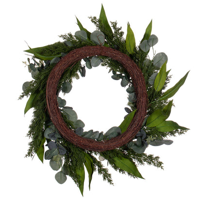 Vickerman 26" Green Artificial Eucalyptus Berry Wreath.