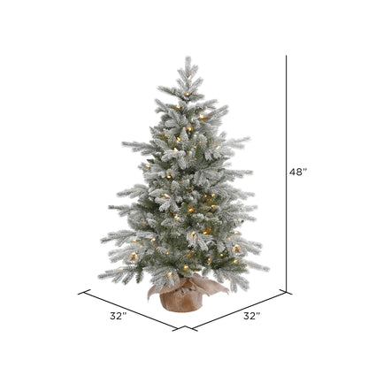 Vickerman 48" Frosted Sable Pine Artificial Christmas Tree Clear Dura-Lit® Lights