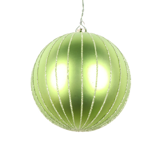 Vickerman 4" Celadon Matte Glitter Ball Christmas Ornament 4 pieces per bag
