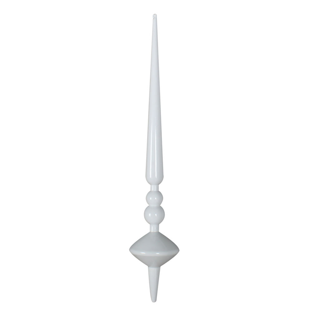 Vickerman 18" White Shiny Cupola Finial Ornament Pack of 2