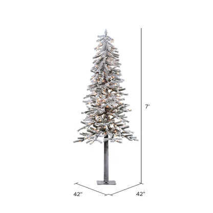 Vickerman 7' x 42" Flocked Alpine Artificial Christmas Tree Unlit