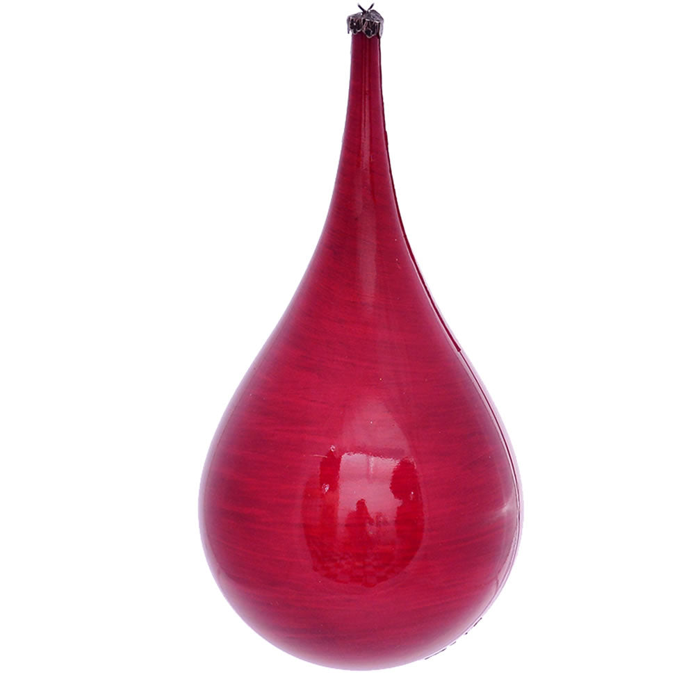 Vickerman 4" Red Wood Grain Teardrop Christmas Ornament Pack of 2