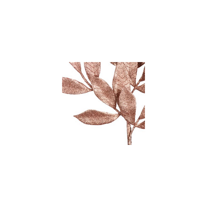 Vickerman 22" Rose Gold Glitter BayLeaf Artificial Christmas Spray. Includes 12 sprays per pack.