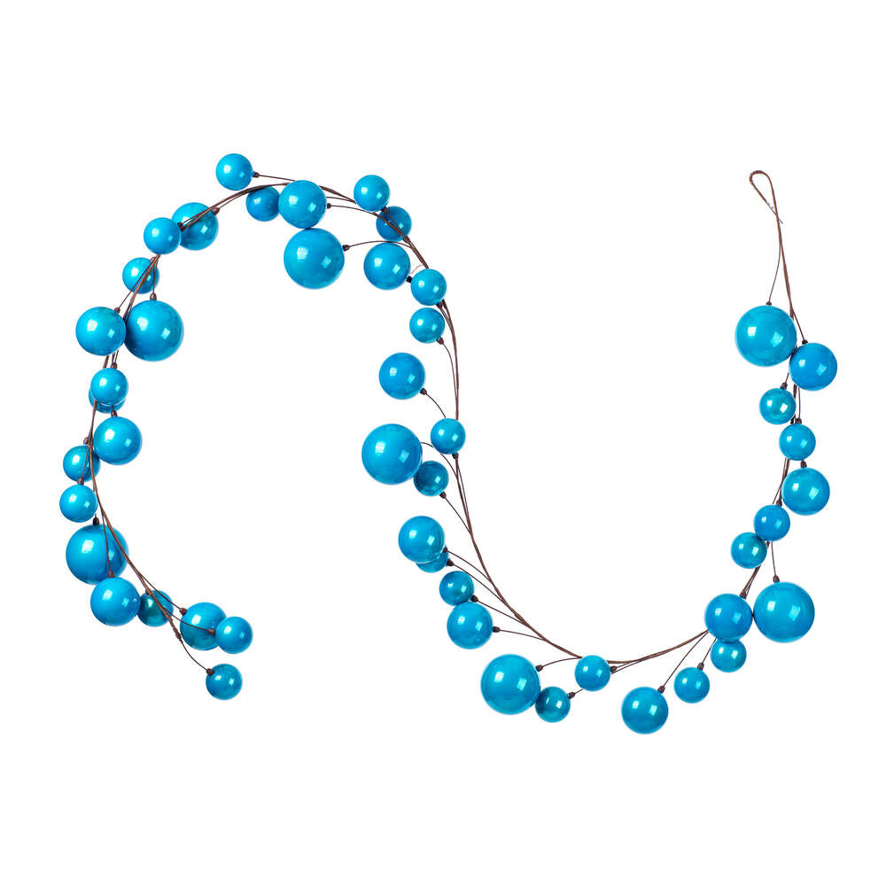 Vickerman 10' Turquoise Pearl Branch Ball Wire Garland.