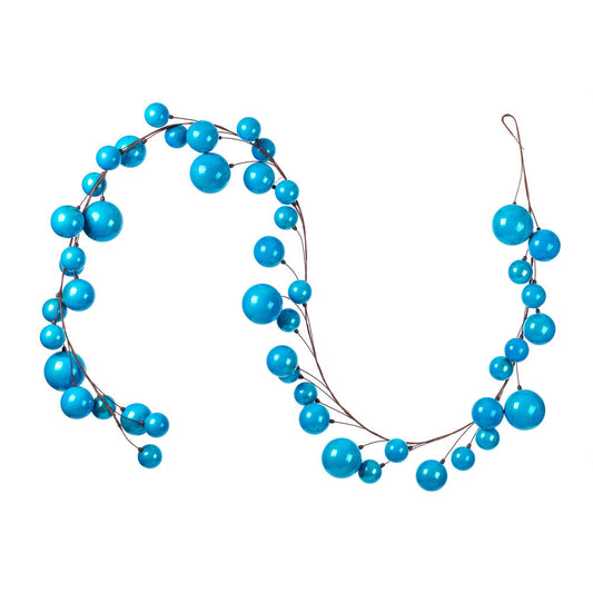 Vickerman 10' Turquoise Pearl Branch Ball Wire Garland.