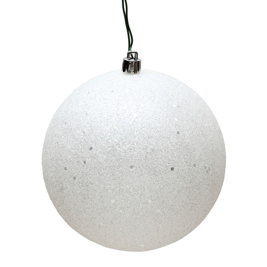 Vickerman 6" White Sequin Ball Ornament 4 per Bag