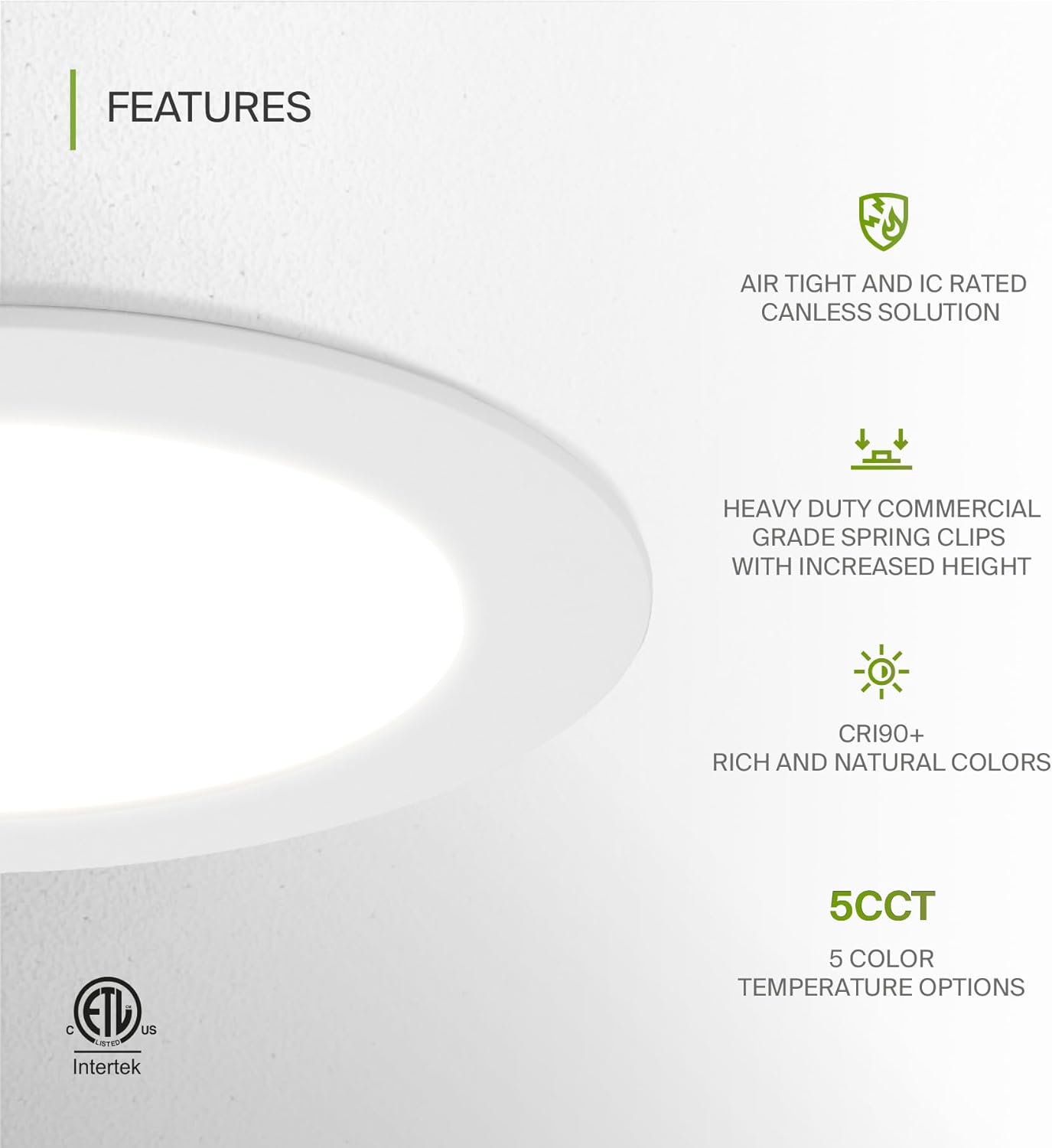 ASD Lighting LED Recessed Mini Panel Fire Rated Round 6inch 15W 120V Triac 2700/3000/3500/4000/5000K White ETL Energy Star