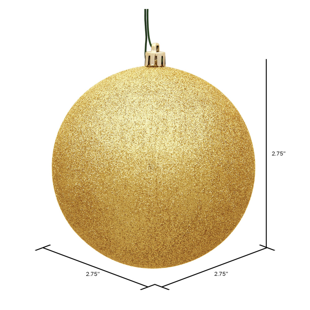 Vickerman 2.75" Honey Gold Glitter Ball Ornament 12 per Bag