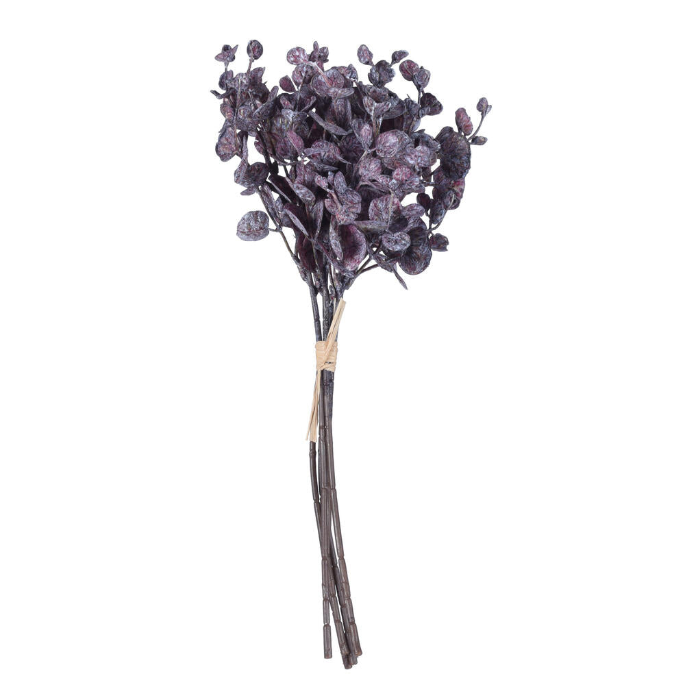 Vickerman 14" Purple Artificial Eucalyptus Bundle 3 per bag.
