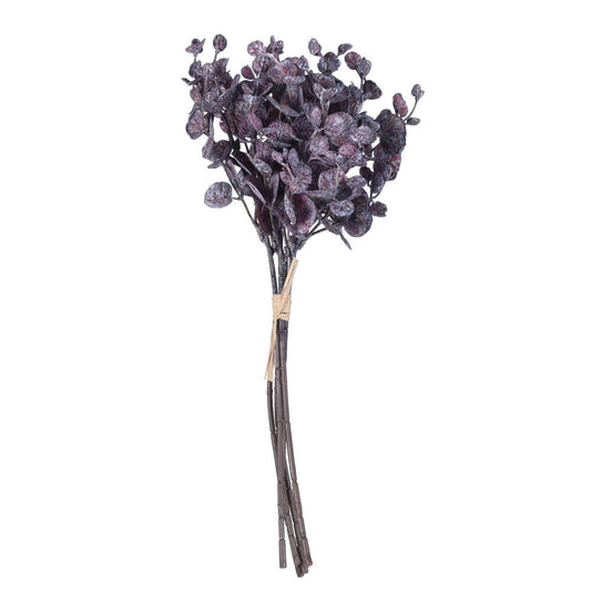 Vickerman 14" Purple Artificial Eucalyptus Bundle 3 per bag.