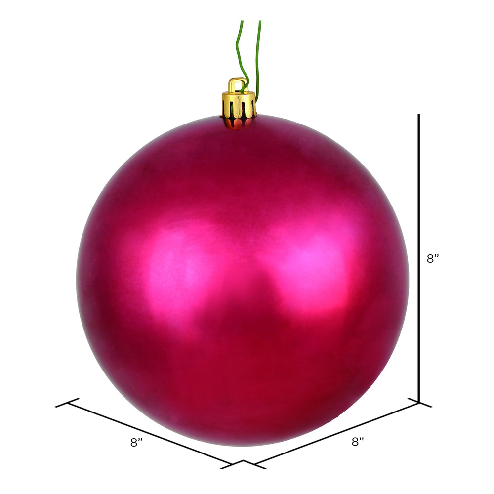 Vickerman 8" Berry Red Shiny Ball Ornament