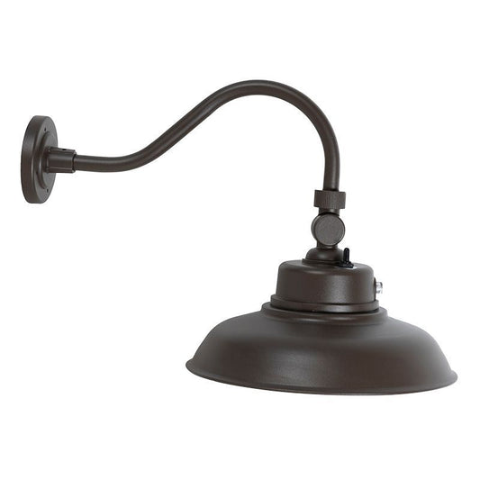 Westgate 14In 40W Gooseneck Barn Light, MCT 30/40/50K, 0-10V, Photocell, Bronze, Outdoor Lighting, 40W, 4800 Lumens, 3000K/4000K/5000K, Bronze Finish, 0~10V Dimming