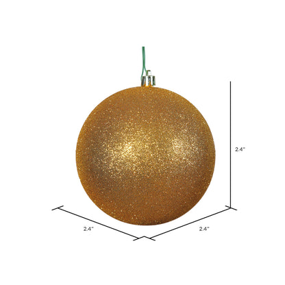 Vickerman 2.4" Antique Gold Glitter Ball Ornament 24/Bag