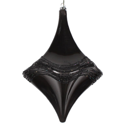 Vickerman 8" Black Candy Glitter Drop Christmas Ornament