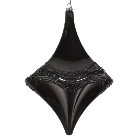 Vickerman 8" Black Candy Glitter Drop Christmas Ornament