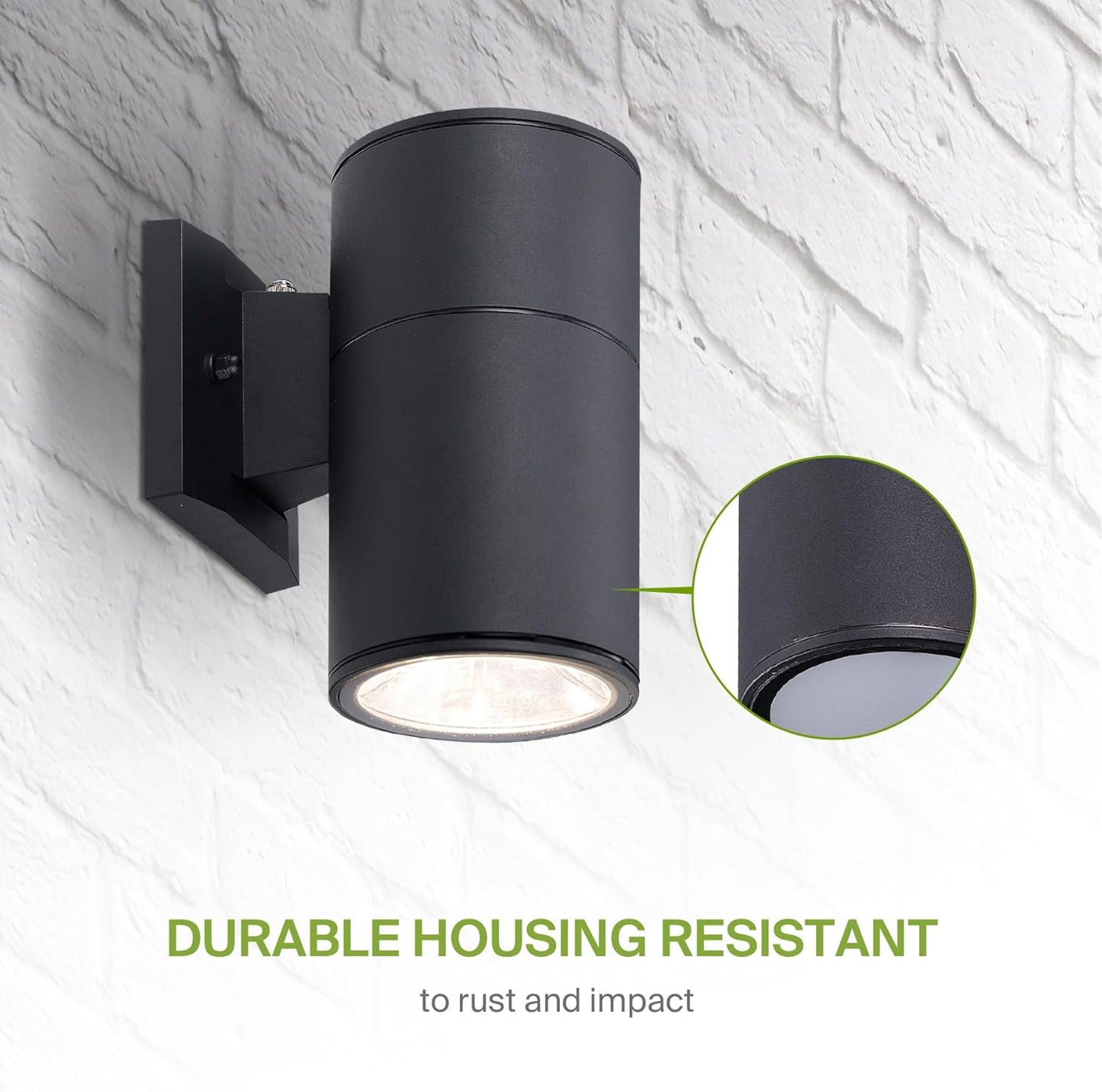 ASD Lighting LED Outdoor Wall Cylinder Round Up or Down 9W 120V Triac 3000/4000/5000K Black ETL