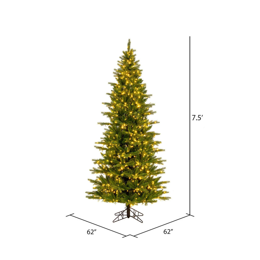 Vickerman 7.5' x 44" Balsam Spruce Slim Artificial Christmas Tree 3mm LED Color Changing Lights