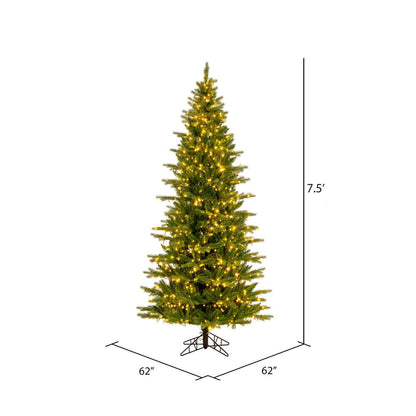 Vickerman 7.5' x 44" Balsam Spruce Slim Artificial Christmas Tree 3mm LED Color Changing Lights