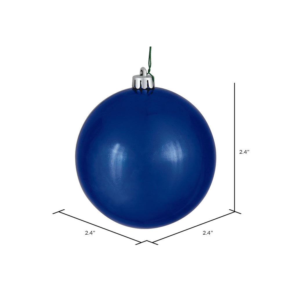 Vickerman 2.4" Cobalt Blue Shiny Ball Ornament 24 per Bag