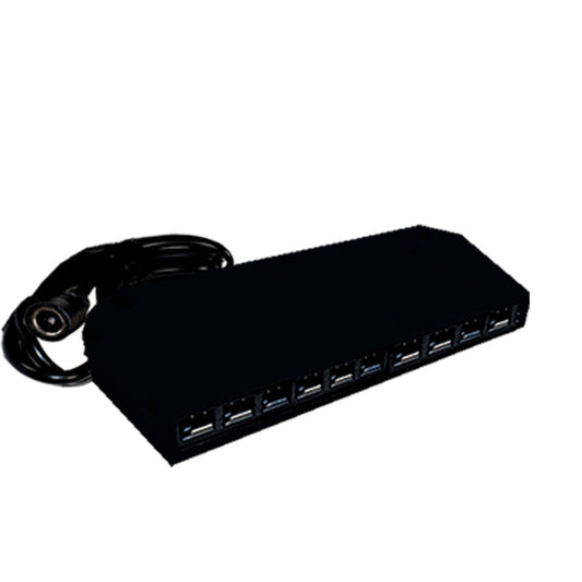 Westgate 10-Port Splitter For 12V Slim Puck Series, Black, Undercabinet Lighting, Black Finish