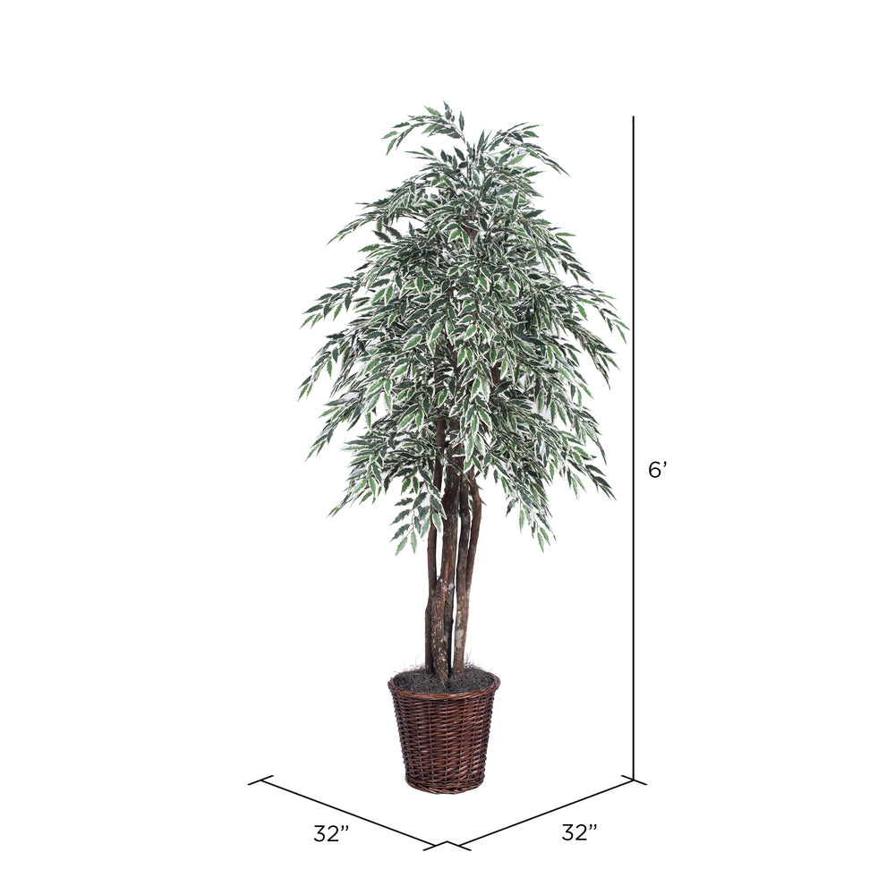 Vickerman 6' Artificial Variegated Smilax Executive Rattan Basket.