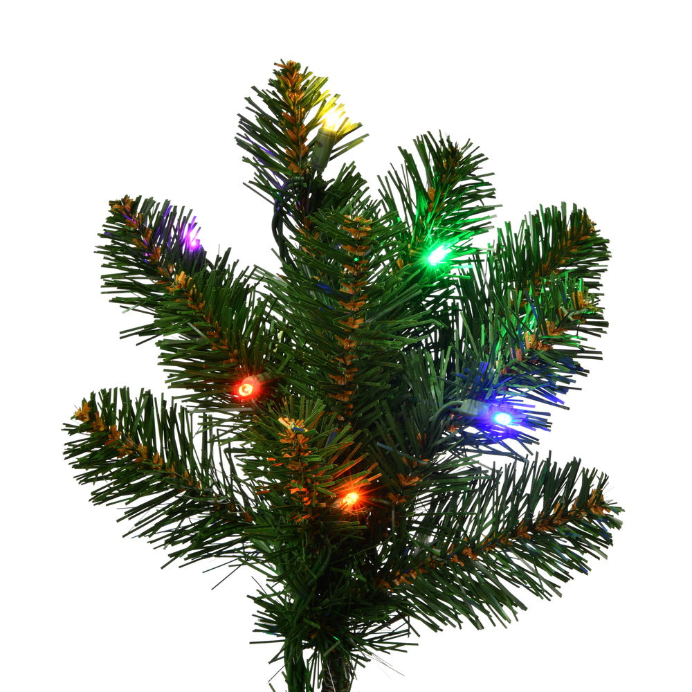 The Vickerman 18-foot x 86-inch Artificial Pre-Lit Slim Grand Teton Frame Tree with LED Multi-Colored 5mm Single Mold Lights