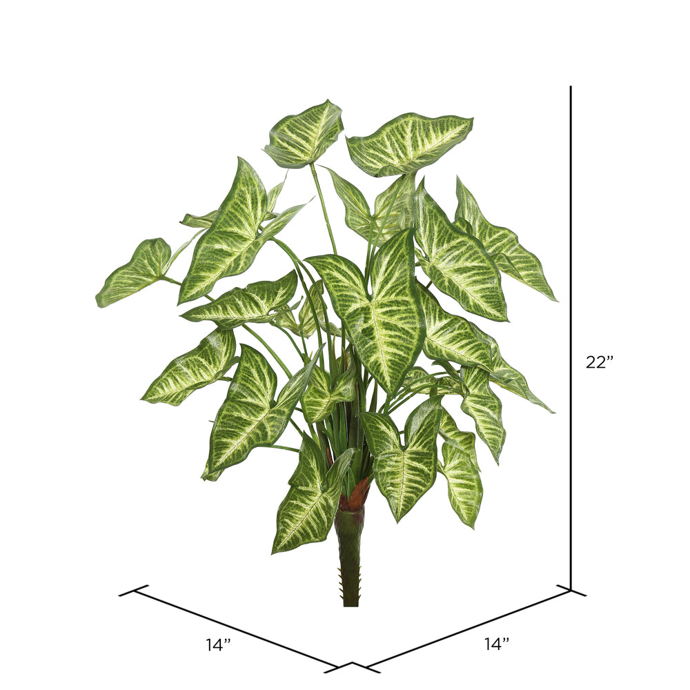 Vickerman 22" Artificial Green Syngonium Bush.