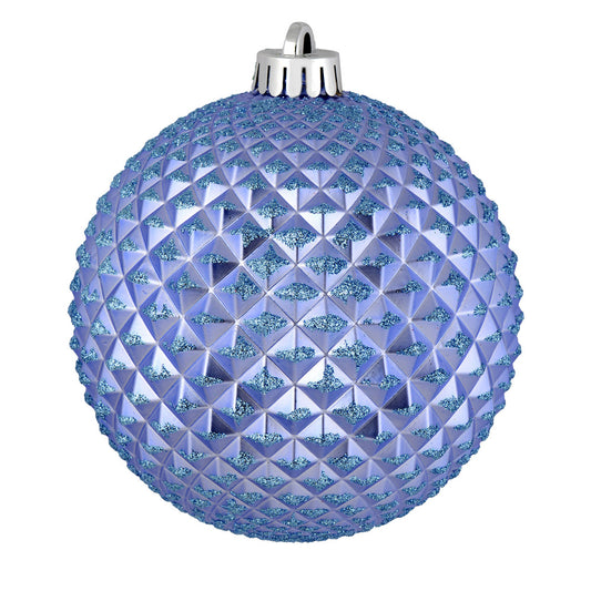 Vickerman 6" Lilac Durian Glitter Ball Ornament 4 per Bag