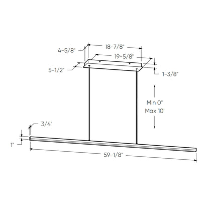 DALS Lighting Current 60 Inch 5CCT Slim Linear LED Pendant